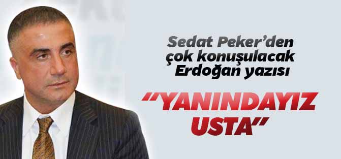 Sedat Peker'den Erdoğan'a: Yanındayız usta
