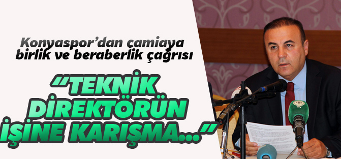 Konyaspor’dan camiaya birlik ve beraberlik çağrısı