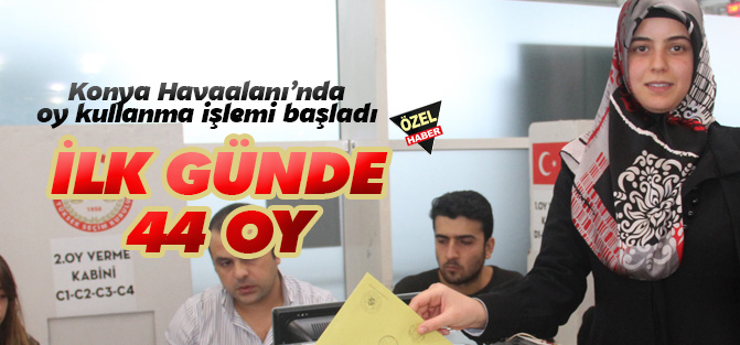Konya havaalanında oy kullandılar
