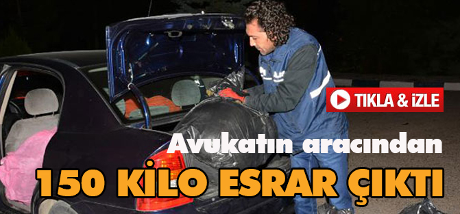 Avukatın kullandığı araçta 150 kilo esrar çıktı