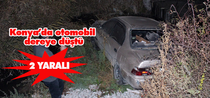 Konya'da otomobil dereye düştü