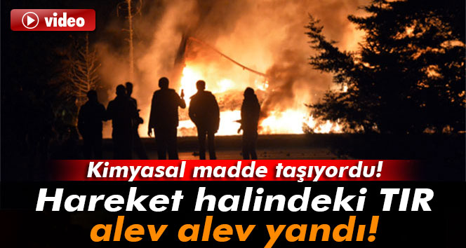 Kimyasal madde taşıyan TIR alev alev yandı!