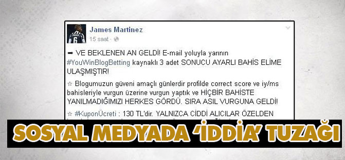 Sosyal medyada İddaa tuzağı