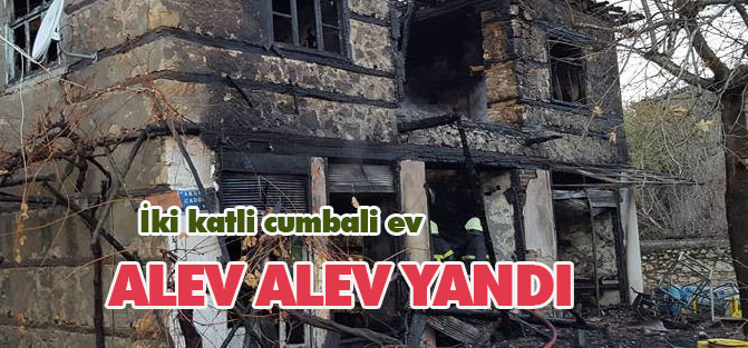 İki katli cumbali ev alev alev yandi