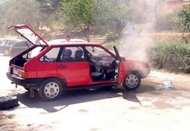 Seydişehir'de otomobil yangını