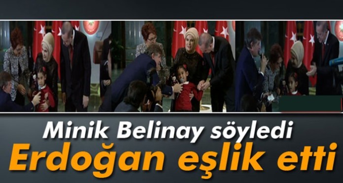 Minik Belinay söyledi Erdoğan eşlik etti