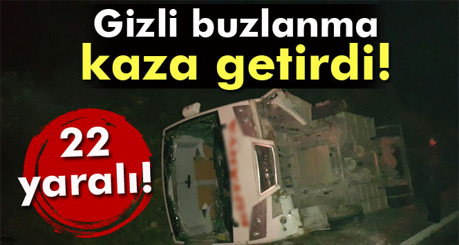 Yolcu otobüsü devrildi: 22 yaralı