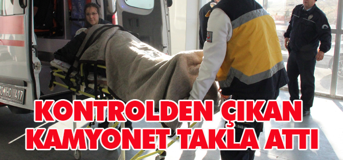 Kontrolden çıkan kamyonet takla attı: 7 yaralı