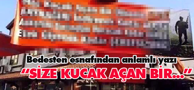 Bedesten esnafından anlamlı pankart