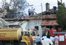 Ereğli'de bir ev yandı