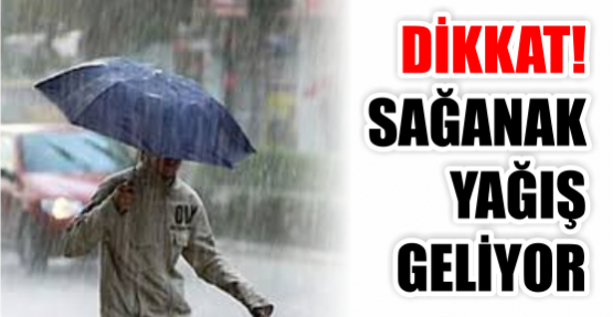 Dikkat!!! Sağanak yağış geliyor