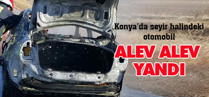 Seyir halinde otomobil alev alev yandı