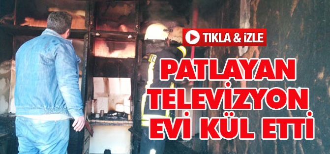 Patlayan televizyon evi kül etti