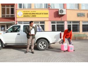 Avanos'ta okullara temizlik malzemesi dağıtıldı