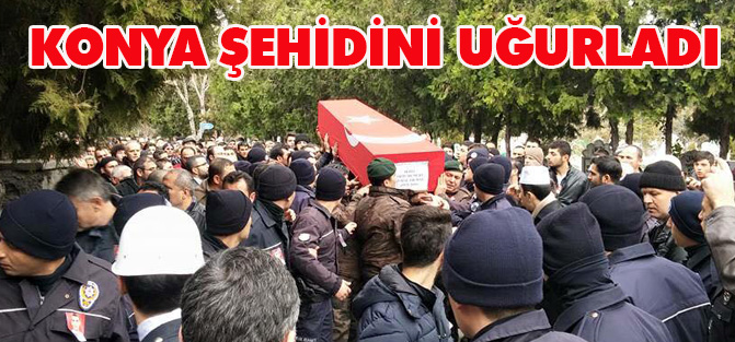 Konya şehidini uğurladı