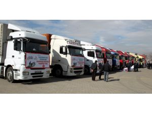 Kayseri'den Bayırbucak Türkmenlerine 12 tırlık yardım