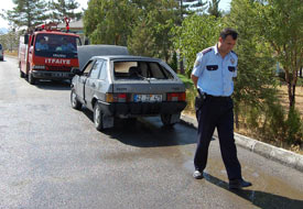 Seydişehir'de otomobil yangını