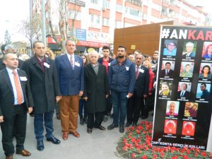 CHP Konya İl Gençlik Kolları üyeleri, Ankara'daki terör saldırısını kınadı.