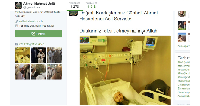 Cübbeli Ahmet Hoca hastaneye kaldırıldı