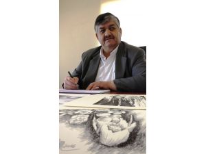 Ölümsüz şiirleri tuvale yansıtıyor