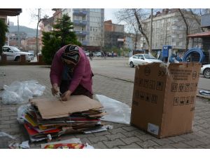 Kağıt toplayarak hayata tutunuyor