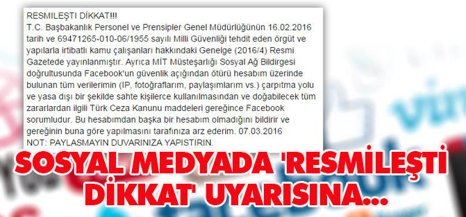 Sosyal medyada 'Resmileşti Dikkat' uyarısına kanmayın