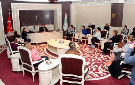 Yabancı kadın belediye yetkililerinden Meram’a ziyaret
