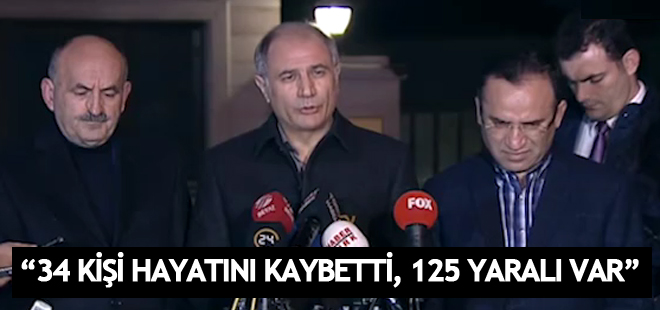 Müezzinoğlu: '' 34 kişi hayatını kaybetti, 125 yaralı var''