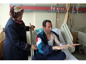 Kahraman şoför yaralı halde yolculara yardım etmiş