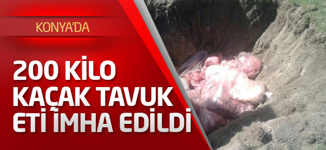 Konya'da 200 Kilo Kaçak Tavuk Eti İmha Edildi