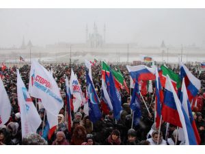 Tataristan'da Kırım'ın Rusya'ya katılması kutlandı