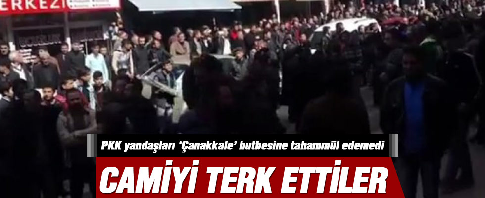 PKK yandaşları Cuma hutbesini protesto etti