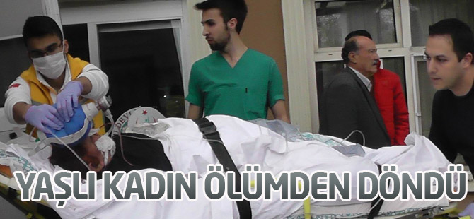 Nefes borusuna yiyecek kaçan yaşlı kadın ölümden döndü