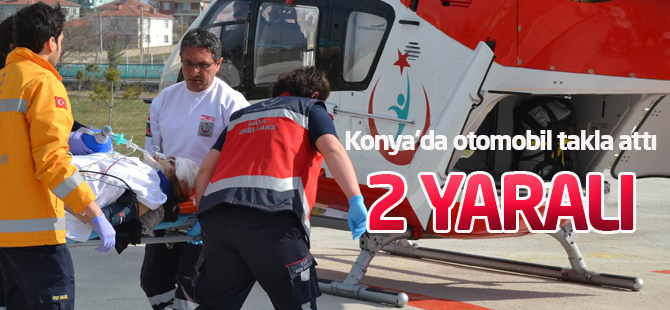 Konya'da otomobil takla attı: 2 YARALI