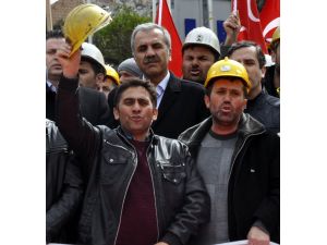 Amasya'daki maden işçilerinin protestosu