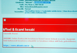 Banka linki veren elektronik posta