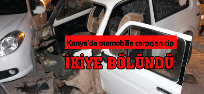 Otomobille çarpışan cip ikiye bölündü: iki yaralı