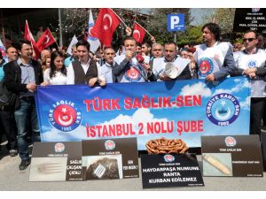 Sağlık çalışanlarından yemek eylemi