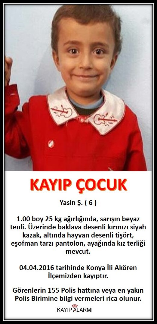 EGM’den kayıp Yasin için mesaj