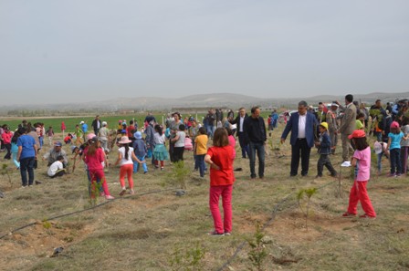 Öğrenciler 2 bin fidanı toprakla buluşturdu