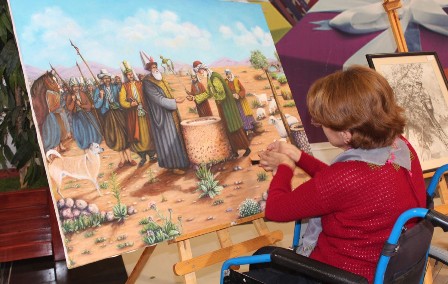 Engeli, resim yapmaya engel olamadı