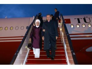 Cumhurbaşkanı Erdoğan Azerbaycan'a geldi