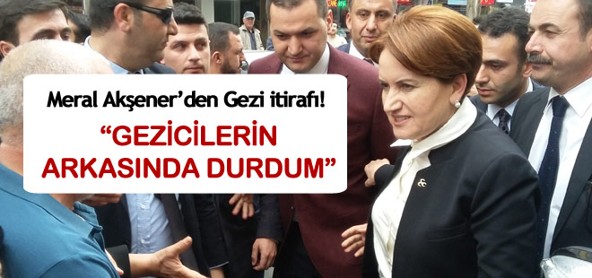Meral Akşener: Oğlum da gezici, gezicilerin arkasında durdum
