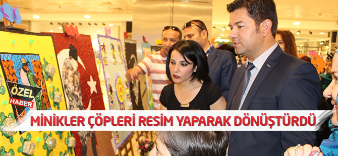 Minikler çöpleri resim  yaparak dönüştürdü