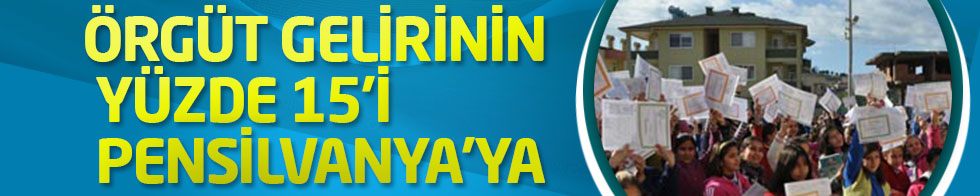 Örgüt gelirinin yüzde 15'i Pensilvanya'ya