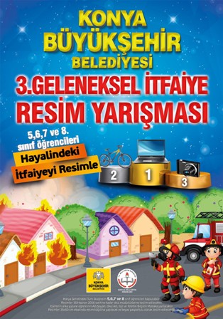 Konya itfaiyesinden resim yarışması