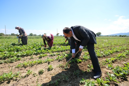 Özaltun, tarım işçilerini ziyaret etti