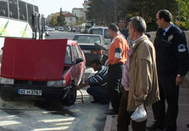 Beyşehir'de otomobil yangını