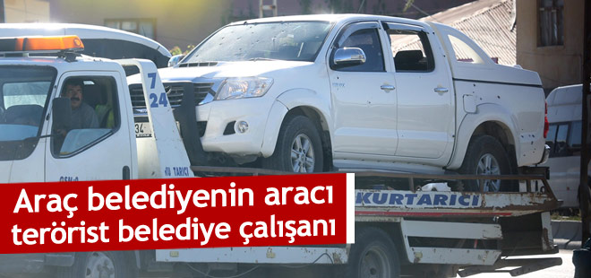 Van'da öldürülen teröristler belediye aracından çıktı