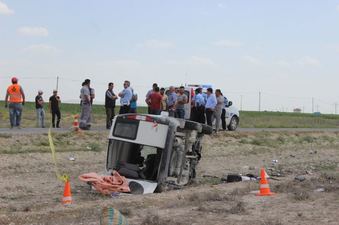 Konya'da kamyonet devrildi: 1 ölü, 1 yaralı